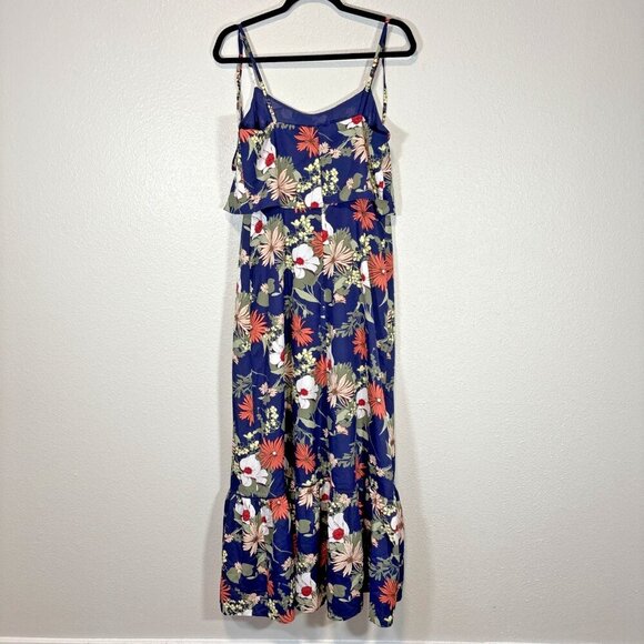 BANANA REPUBLIC Floral Print Ruffle Hem Maxi Dress Sleeveless Women's Sz 6 - Picture 5 of 11